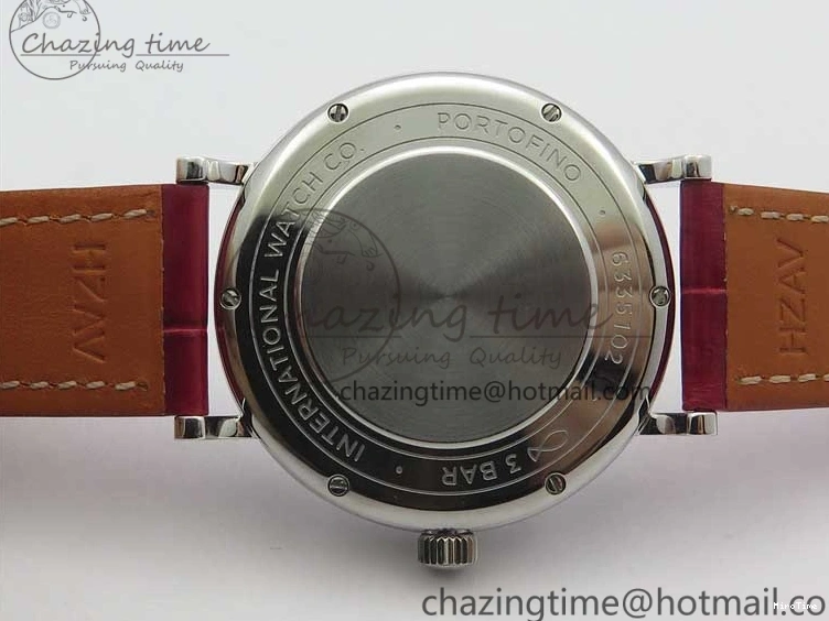 MIROTIME 0215 Portofino Automatic 37 SS M+F 1:1 Best Edition Silver Dial RG Markers on Red Crocodile Strap A Reliable 7154